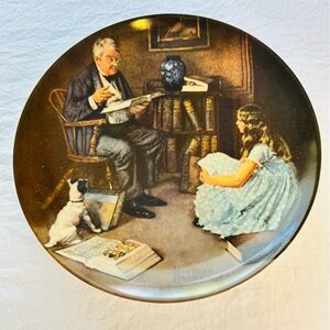 Norman Rockwell collector plate, The Storyteller by Edwin Knowles